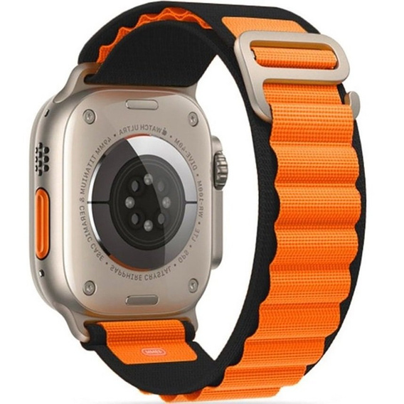 Нейлоновый ремешок до Apple Watch 1/2/3/4/5/6/7/8/SE/ULTRA 42/44/45/49 MM, Black / Orange