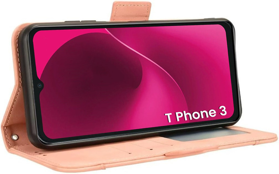 Откидной чехол для T Phone 3 5G, Card Slot, розовый