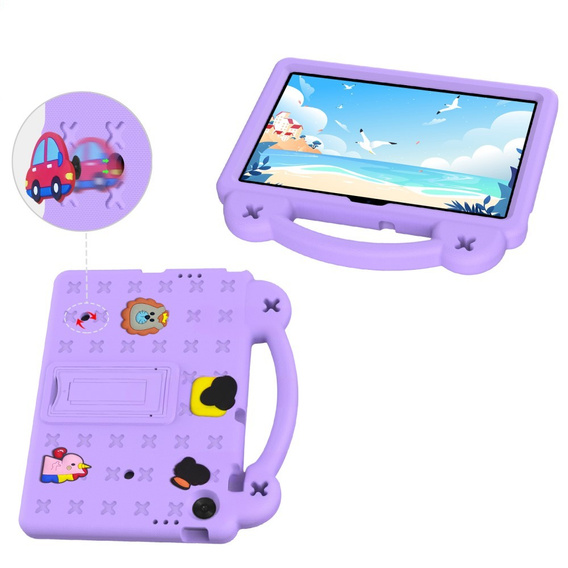 Дитячий чохол для планшета Lenovo Tab TB311FU, Cute Patterns, з підставкою, фіолетовий