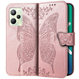 Чохол-книжка для Realme C35, Butterfly, рожевий