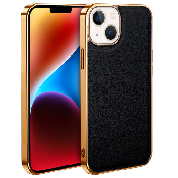 Чoхол до iPhone 14 Plus, Cowhide Leather, чорний