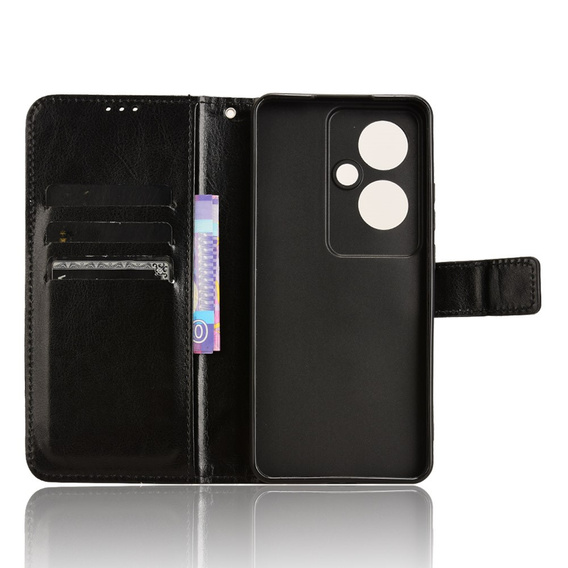 Откидной чехол для Oppo Reno 11F 5G, Crazy Horse Wallet, чёрный