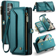 Чехол CASEME для Samsung Galaxy S25 Ultra, RFID Leather Wallet, с плечевым ремнем, зелёный