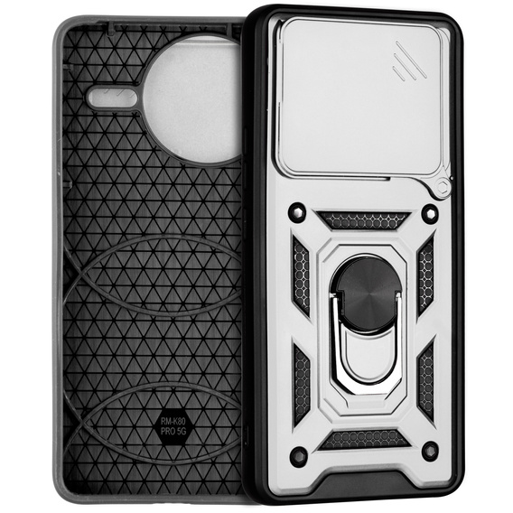 Чехол NOX Camera Slide Xiaomi Poco F7 Ultra, CamShield Slide, серебряный