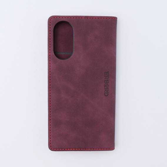 Чехол для Oppo A78 4G, ERBORD Vintage, бумажник с клапаном, красный