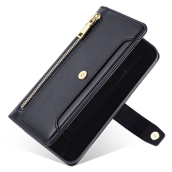 Откидной чехол для Samsung Galaxy S23, Wallet Zipper Pocket, чёрный
