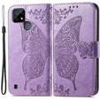 Чехол Wallet до Realme C21Y / C25Y, Butterfly, Purple