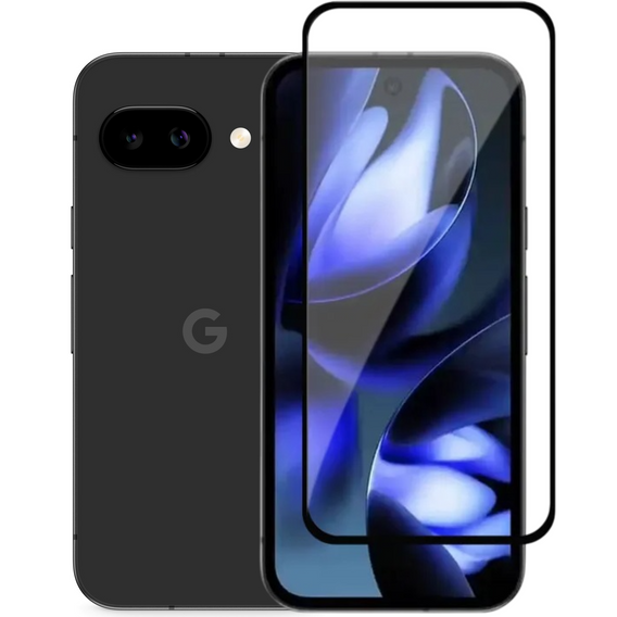 3D загартоване скло для Google Pixel 9A, чорна рамка