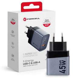 Forcell Зарядное устройство USB-C 3A 45W PD QC 4.0 - White