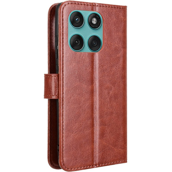 Откидной чехол для Motorola Edge 60 / 60 Fusion, Crazy Horse Wallet, коричневый
