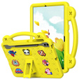 Детский чехол для Samsung Galaxy Tab S9 FE+ Plus, Cute Patterns, с подставкой, жёлтый