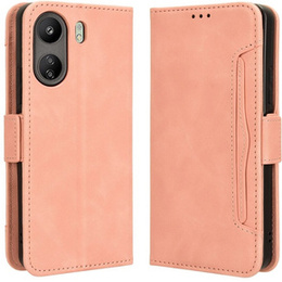 Футляр з клапаном для Xiaomi Redmi 13C / Poco C65, Card Slot, рожевий