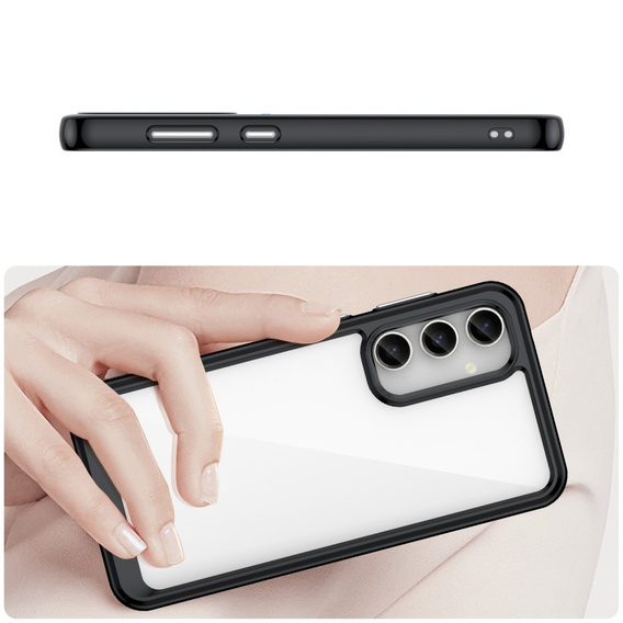 Чoхол до Samsung Galaxy S23 FE, Fusion Hybrid, прозорий / чорний