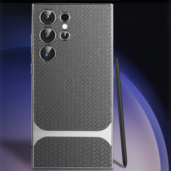 Чoхол до Samsung Galaxy S23 Ultra, GKK Woven Leather, сірий
