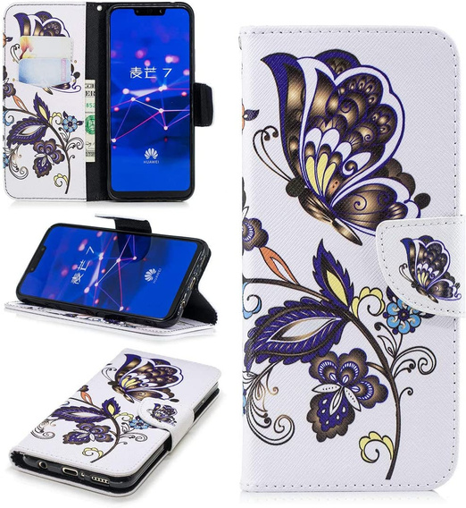 Чохол-книжка для Huawei Y5 2018, Flexi Book, butterfly and flower