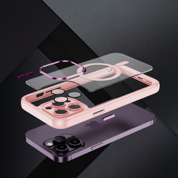 Чехол для iPhone 15 Pro, ERBORD Impact Guard, MagSafe, розовый