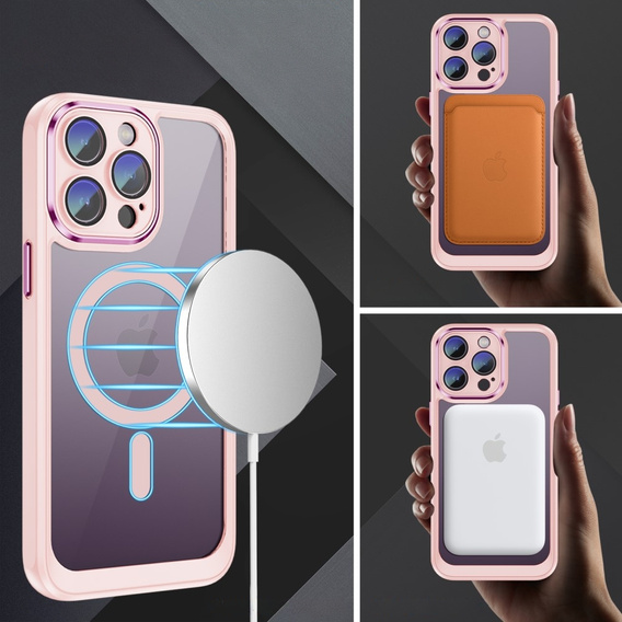 Чехол для iPhone 15 Pro, ERBORD Impact Guard, MagSafe, розовый