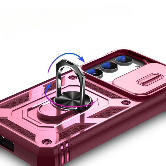 Чехол NOX Camera Slide Samsung Galaxy S23 Plus, CamShield Slide, розовый / красный