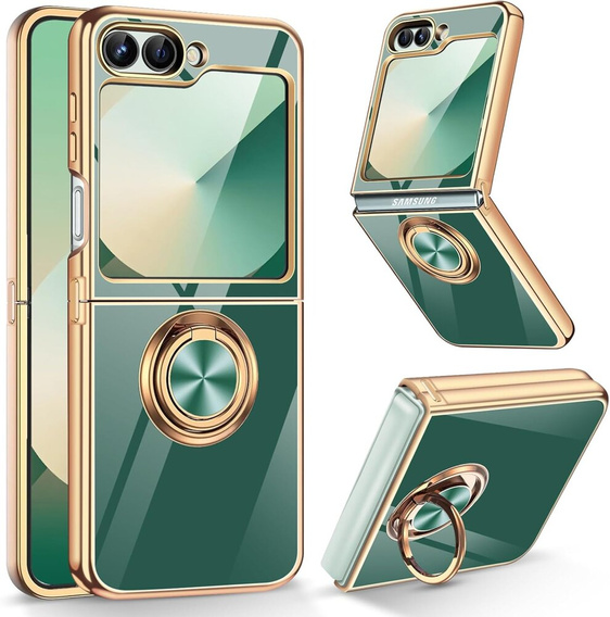 Чoхол до Samsung Galaxy Z Flip7 FE / Z Flip6, Electro Ring, зелений