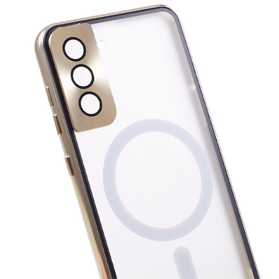 Магнітний чохол Dual Glass MagSafe для Samsung Galaxy S21+ Plus, золотий