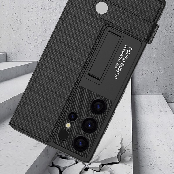Фліп-чохол для Samsung Galaxy S25, GKK Card Slot Wallet, carbon чорний