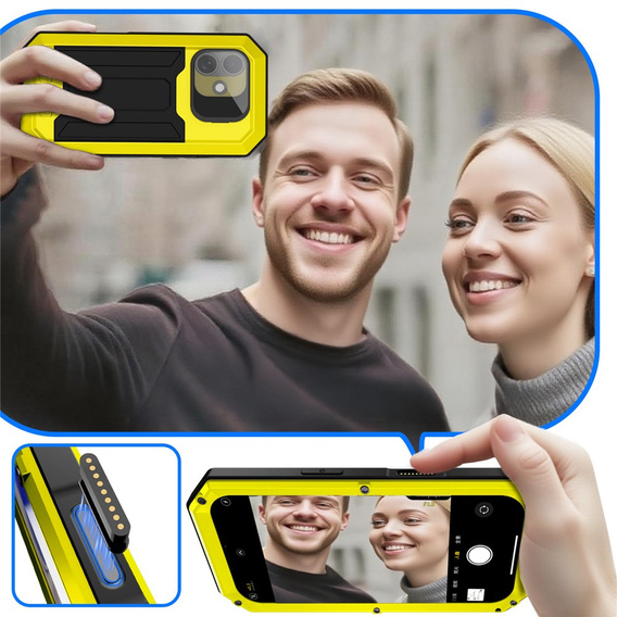 Броньований чохол R-JUST з захистом екрану та підставкою для iPhone 17