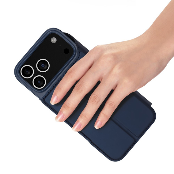 Чехол Dux Ducis для iPhone 17 Pro Max, Skin Pro, с клапаном, со слотом для карт, темно-синий
