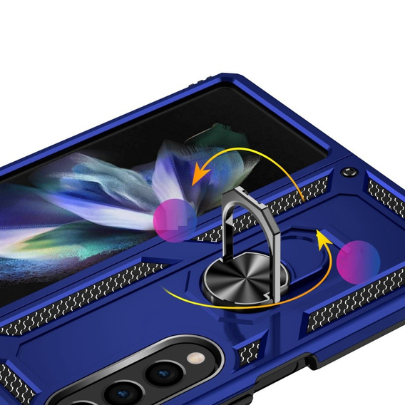 Бронированный Чехол до Samsung Galaxy Z Fold 4 5G, Nox Case Ring, синий