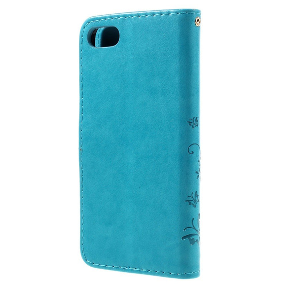 Откидной чехол для iPhone 7/8/SE 2020/SE 2022, Butterfly Flower, синий
