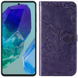 Откидной чехол для Samsung Galaxy M55 5G, Mandala, фиолетовый