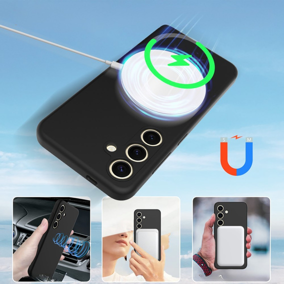 Чехол до Samsung Galaxy S24 FE, Silicone MagSafe, чёрный