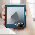 Чехол для Samsung Galaxy Z Flip7 FE / Z Flip6, CASEME Litchi Leather, синий