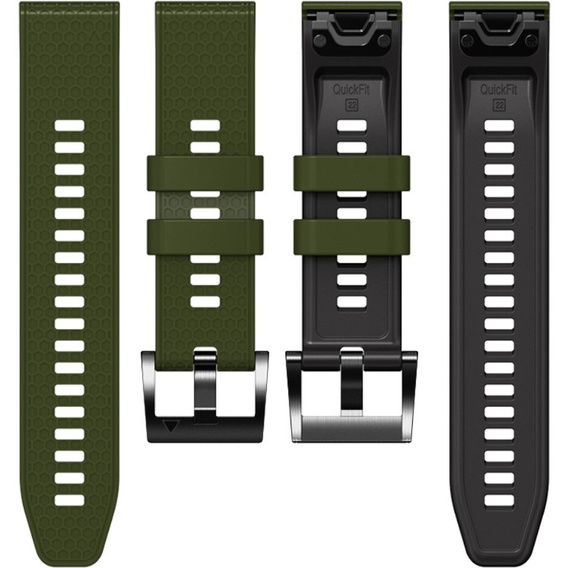 Силіконовий ремінець для Garmin Fenix 7 / Forerunner 965 / 955 / 945 / 935, зелена / чорний