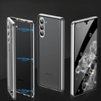 Чохол для Samsung Galaxy S23, Magnetic Dual Glass, сріблястий