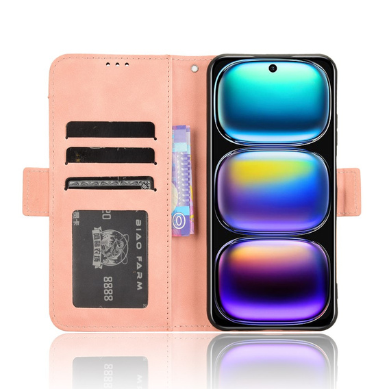 Футляр з клапаном для Infinix Hot 50i 4G, Card Slot, рожевий