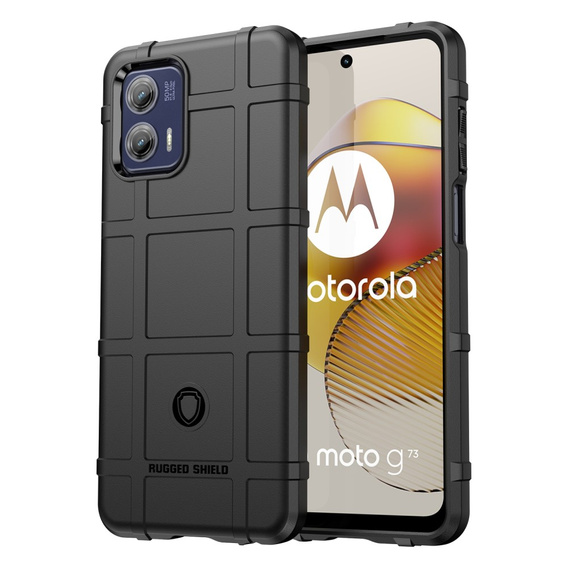 Чехол до Motorola Moto G73 5G, Rugged Shield, чёрный