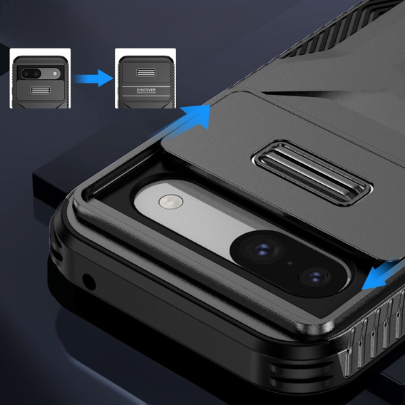Чехол для Google Pixel 8a, Slide Lens Lid, чёрный