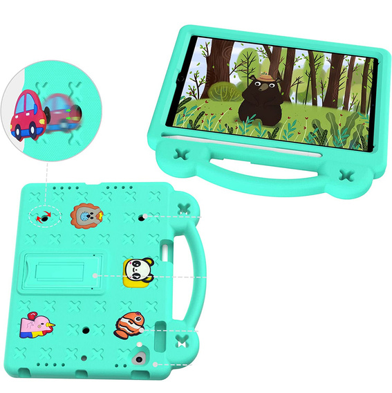 Дитячий чохол для планшета iPad 9.7" 2018/2017 (6/5 gen.) / Pro 9.7" 2016, Cute Patterns, з підставкою, зелений