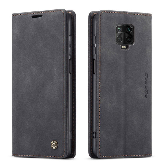 Чехол CASEME для Xiaomi do Redmi Note 9s / 9 Pro, Leather Wallet Case, чёрный