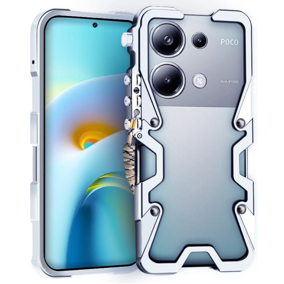 Чохол для Xiaomi Redmi Note 13 Pro 4G / Xiaomi Redmi Note 14S / Xiaomi Poco M6 Pro 4G, Aluminium Alloy Bumper, сріблястий
