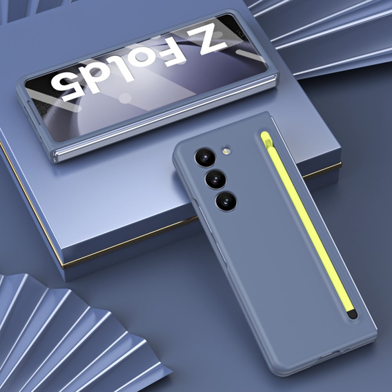 Чехол для Samsung Galaxy Z Fold 5 5G, со стеклом и стилусом, синий / зелёный