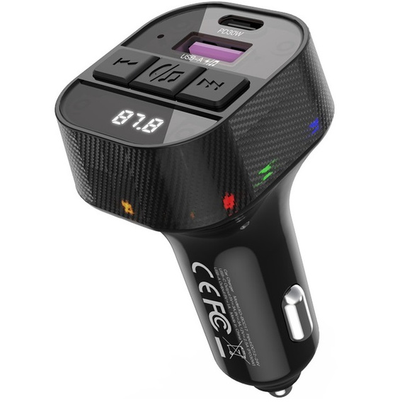 Baseus S13 Аітомобільний зарядний пристрій  2-Port USB + Transmiter FM - Black