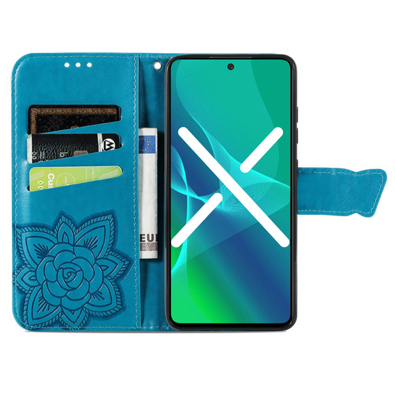 Откидной чехол для Motorola Edge 20 Lite, Butterfly, синий