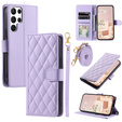 Чохол-сумка для Samsung Galaxy S25 Ultra, Rhombus Crossbody Leather, фіолетовий