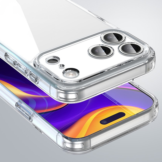 Силиконовый чехол для iPhone 17 Pro Max, с жесткой задней стенкой, прозрачный