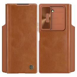 NILLKIN фліп-чохол для Samsung Galaxy Z Fold6 5G, CamShield Qin Pro, шкіра, коричневий