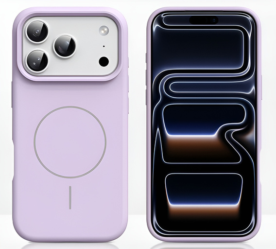 Силіконовий чохол для iPhone 17 Pro, для MagSafe, протиударний, фіолетовий