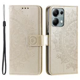 Чохол-книжка для Xiaomi Redmi Note 13 Pro 4G / Xiaomi Redmi Note 14S / Xiaomi Poco M6 Pro 4G, Mandala, золотий