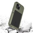Чехол Love Mei до iPhone 13 mini, armored with glass, зеленый / черный