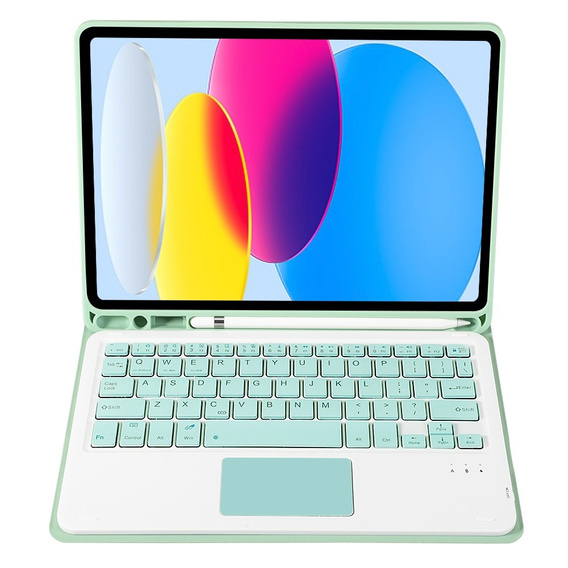 Чохол + клавіатура iPad 10.9 2022 10 Gen, TouchPad Pen Slot, світло-зелений